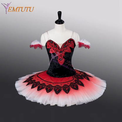 EM9009  EMTUTU adult professional ballet tutu black red classical ballet tutus Don Quixote performance tutu competition ballet stage costume