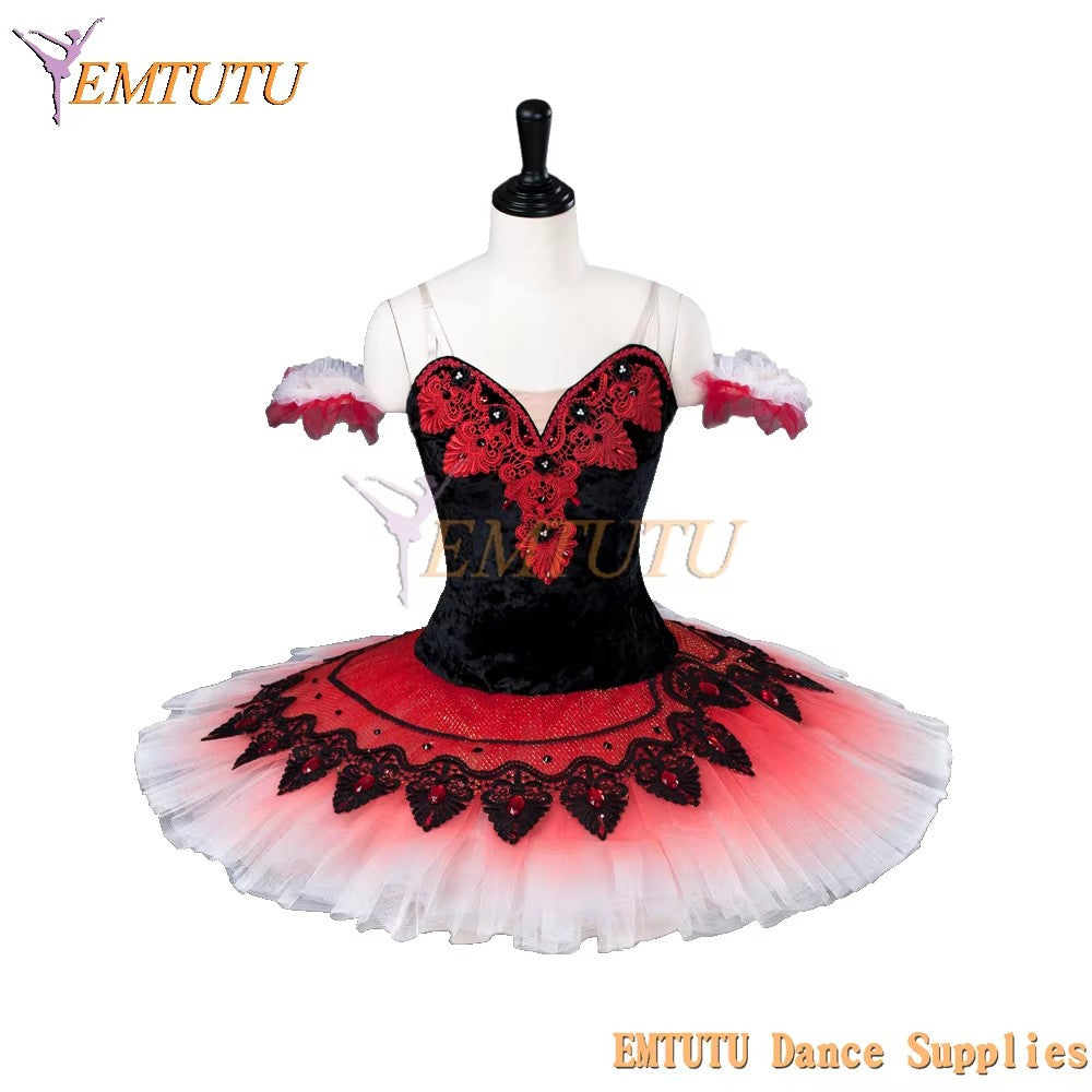 EM9009  EMTUTU adult professional ballet tutu black red classical ballet tutus Don Quixote performance tutu competition ballet stage costume