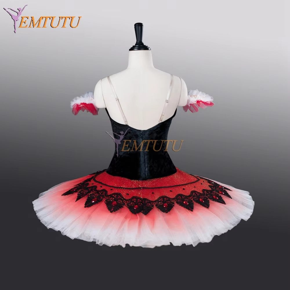 EM9009  EMTUTU adult professional ballet tutu black red classical ballet tutus Don Quixote performance tutu competition ballet stage costume