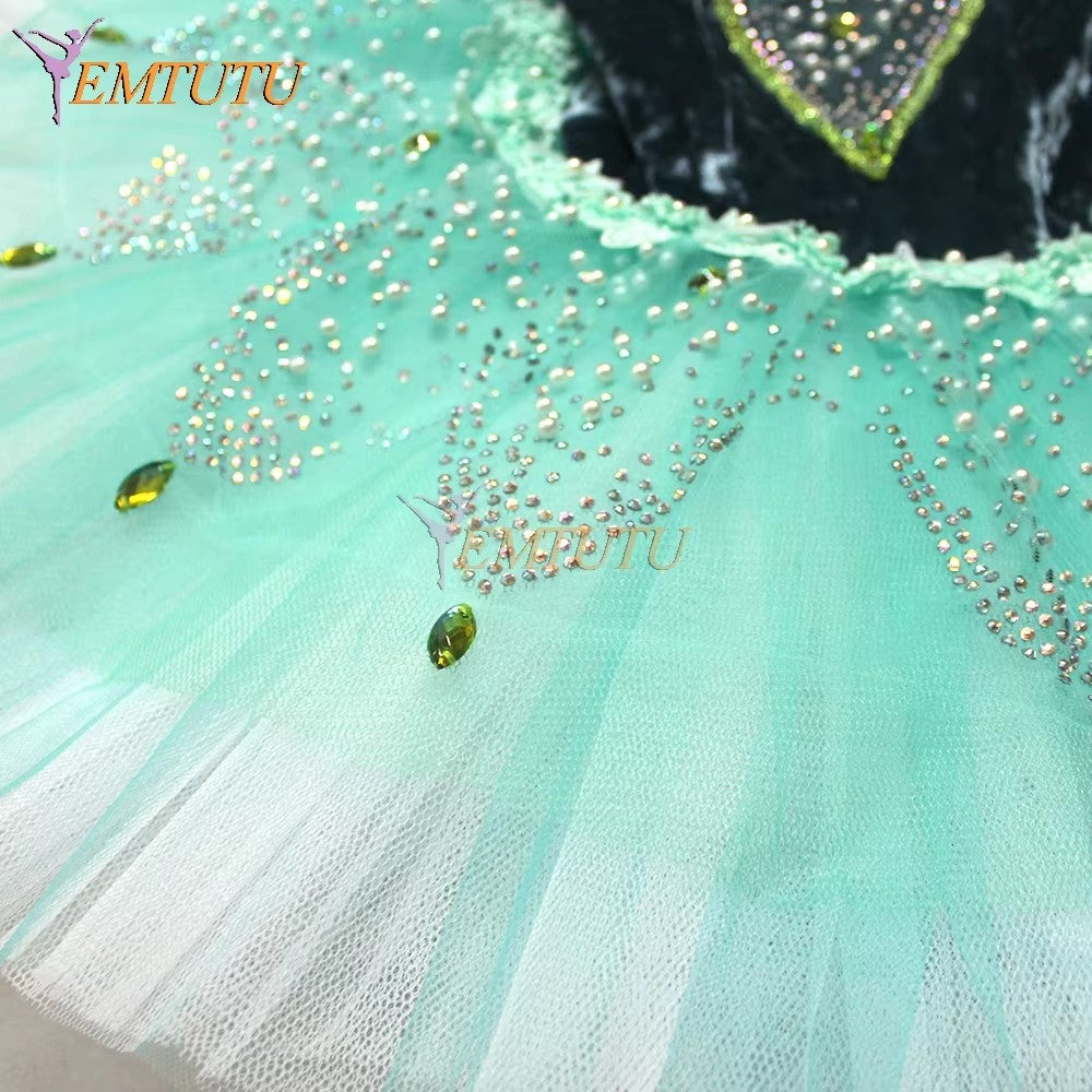 EM9010 EMTUTU Aqua Blue Velvet Girls Custom Size Fading Look Ballet Don Quixote the Dryad Queen Costume EM9010