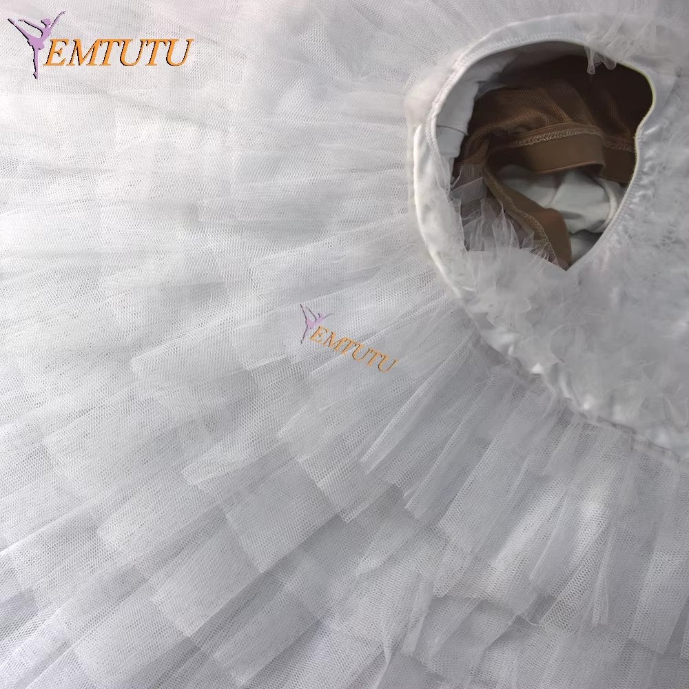 EM9011 EMTUTU Adult White Velvet Sleeping Beauty Princess Aurora Wedding Scene Tutu Ballet Costume Woman