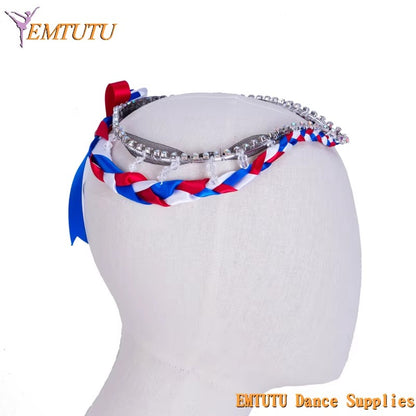 MD011 EMTUTU Professional Ballet Headpiece Flames of Paris Ballet Stage Tiara Crown White Red Blue Ballet Headdress Custom Made