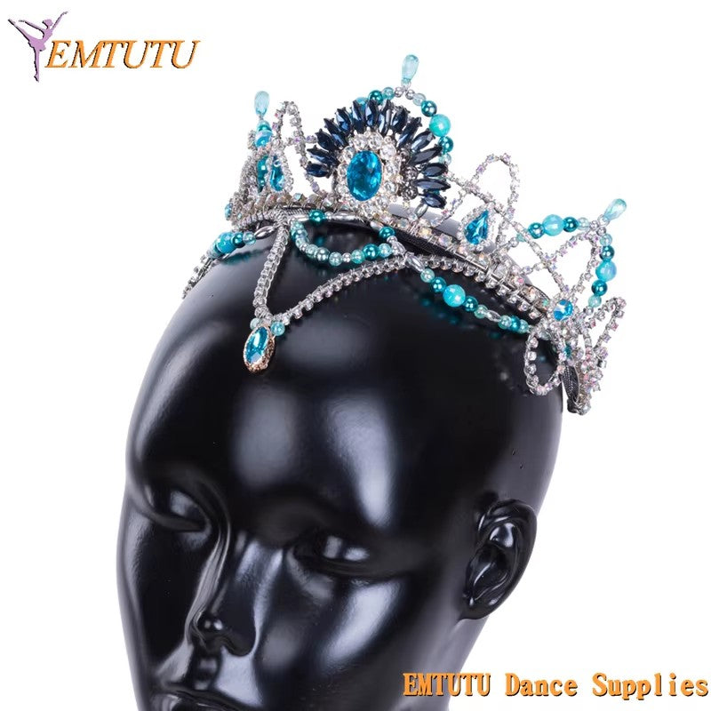 MD042 EMTUTU Pink Professional Ballet Tiara Crown Women Pink Handmade YAGP Concert Ballet Headdress Adult Girls Ballerina Dance Headdress（复制）