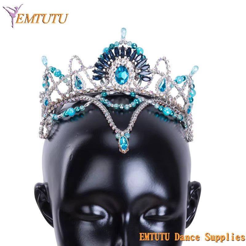 MD042 EMTUTU Pink Professional Ballet Tiara Crown Women Pink Handmade YAGP Concert Ballet Headdress Adult Girls Ballerina Dance Headdress（复制）