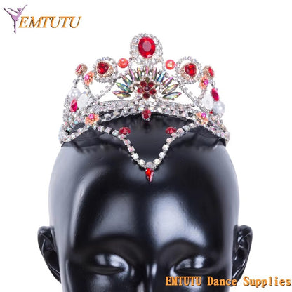 MD040 EMTUTU Women Pink Professional Ballet Tiara Sleeping Beauty Professional Ballet Headpiece Sugar Plum Fairy Ballet Headdress Headwear