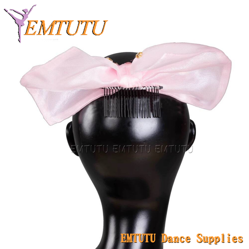 MD048 EMTUTU Professional Ballet Headpiece Peach Pink Color Ballet Stage Performance Professional Ballet Tiara Headwear