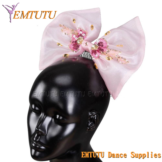 MD048 EMTUTU Professional Ballet Headpiece Peach Pink Color Ballet Stage Performance Professional Ballet Tiara Headwear