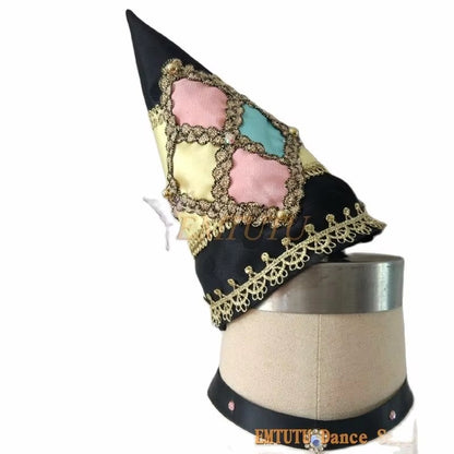 ST364HD EMTUTU Handmade Custom Made Harlequinade Ballet Headdress Professional Harlequin Ballet Hat Competition Performance Ballet Headwear