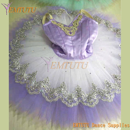 ST374 EMTUTU Women Ombre Pink White Professional Pancake Ballet Tutu Costume Custom Made Sleeping Beauty Professional Ballet Tutus for Adults