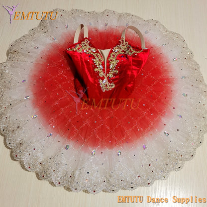 ST400 EMTUTU Ballet Paquita Professional Ballet Tutu Costume Dance Costume Red White Custom Made Classical Ballet Costume Dress Women