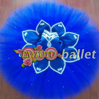 ST274 EMTUTU Women Adult Professional Ballet Tutu Blue Ballerina Ballet Stage Costume Nutcracker Blue Bird Ballet Tutu Costume Custom Made