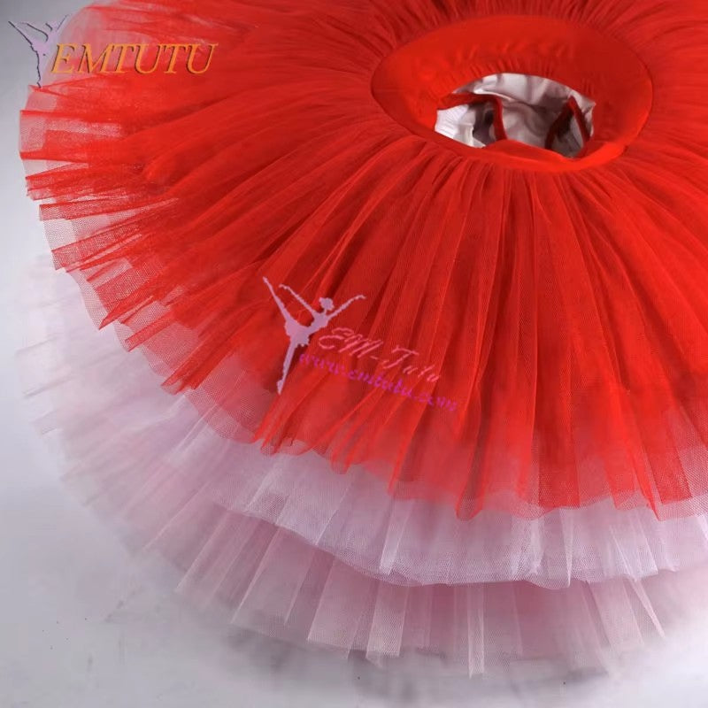 EM1005G EMTUTU Firm Tulle Professional Half Ballet Tutu Professional Ballet Tutus Pancake Practice Rehearsal Platter Ballet Half Tutu Skirt