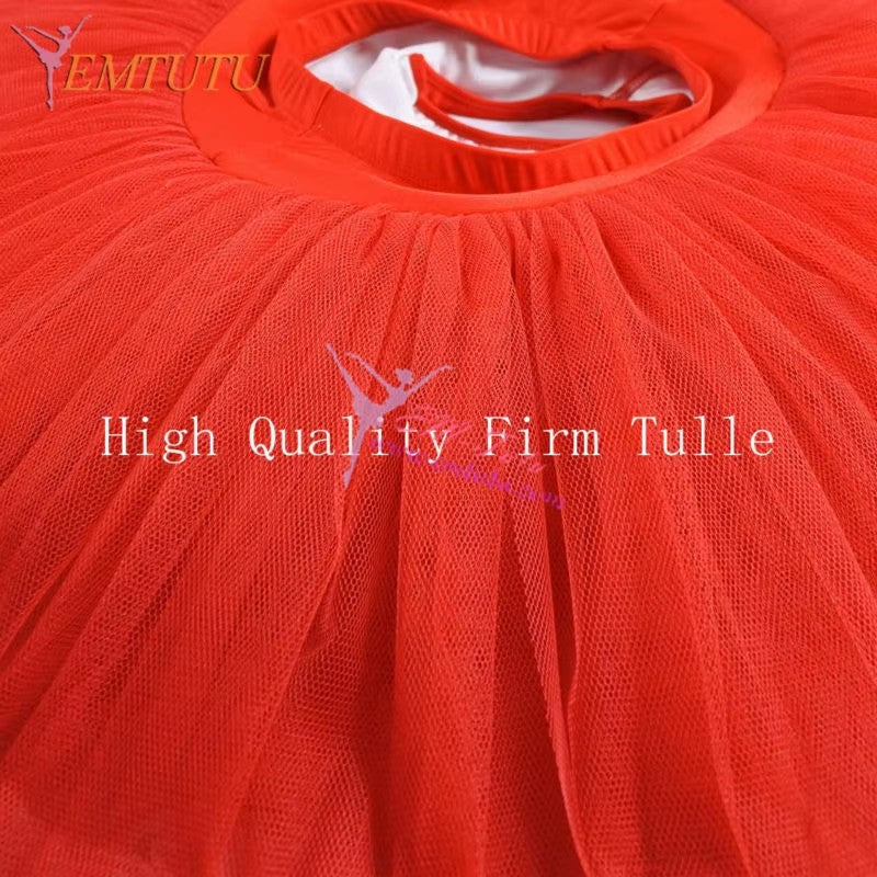 EM1005G EMTUTU Firm Tulle Professional Half Ballet Tutu Professional Ballet Tutus Pancake Practice Rehearsal Platter Ballet Half Tutu Skirt