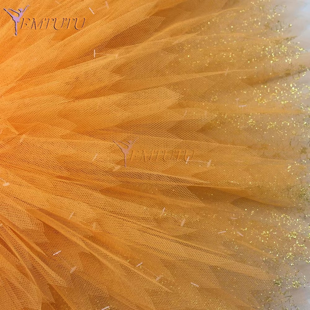 ST257 EMTUTU Women Professional Ballet Tutus Orange Sugar Plum Fairy Professional Ballet Costume Sleeping Beauty Ballerina Pancake Tutu Skirt