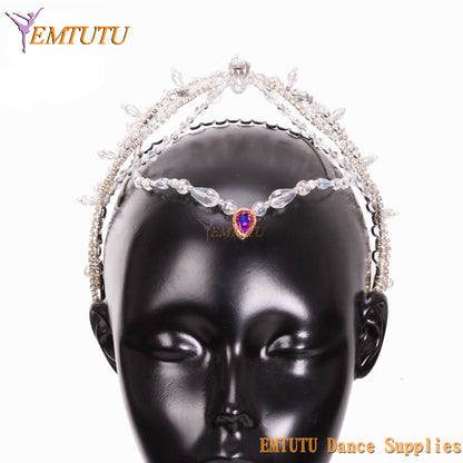 MD062 EMTUTU Ballet Performance Tiara for Women Girls Ballet Headpieces Ballerina Stage Dance Headwear