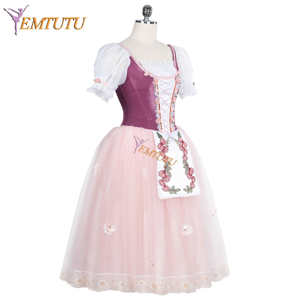 EMTUTU Plum 5 Layer Soft Tulle La Fille Mal Gardee Professional Ballerina YAGP Competition Dresses Romantic Tutu Ballet