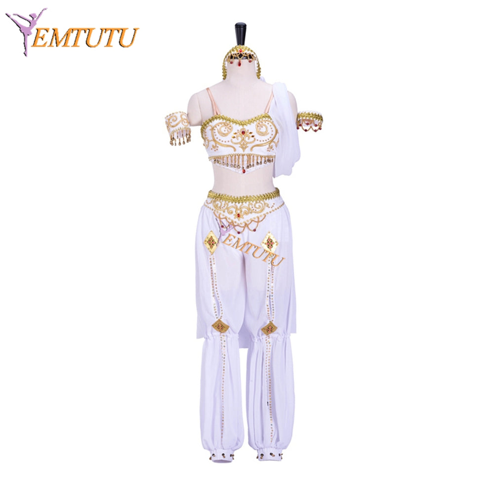 EMTUTU White Oriental Style La Bayadere Arabian Dance Nutcracker Professional Ballet Stage Costume