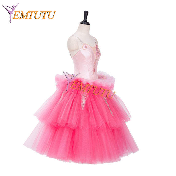 EMTUTU Pink Waltz Of The Flowers Romantic Tutu Ballet Nutcracker Party Children Dress Stage Costume