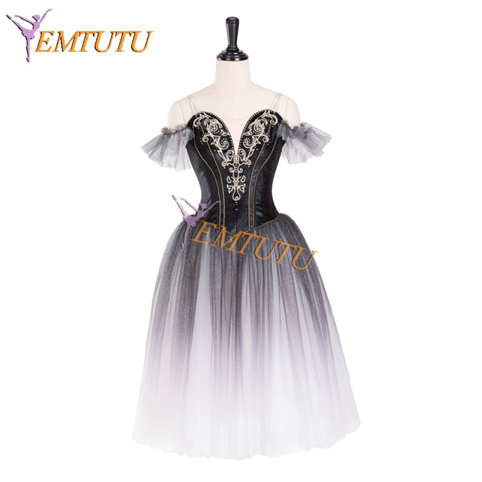 EM1341 EMTUTU Merry Widow Variation Fading Color Waltz of the Hours Girls Black Ballet Dress Tutu for Ballerinas