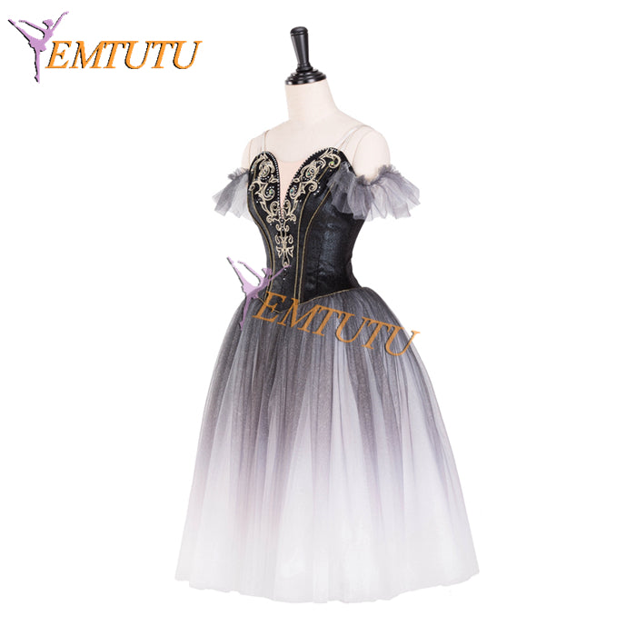 EM1341 EMTUTU Merry Widow Variation Fading Color Waltz of the Hours Girls Black Ballet Dress Tutu for Ballerinas