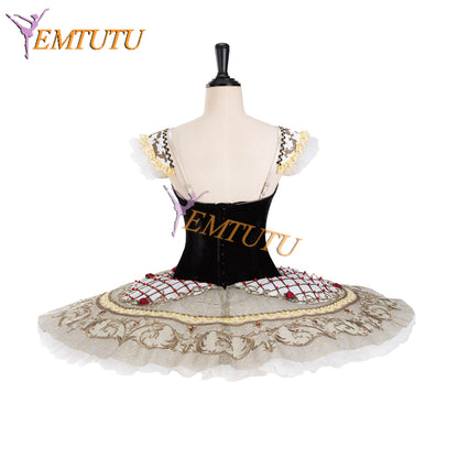 EMTUTU Black Don Quixote Kitri Variation Classical Paquita Tutu Girls Custom Made Professional Ballet Competitions Costumes