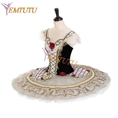 EMTUTU Black Don Quixote Kitri Variation Classical Paquita Tutu Girls Custom Made Professional Ballet Competitions Costumes