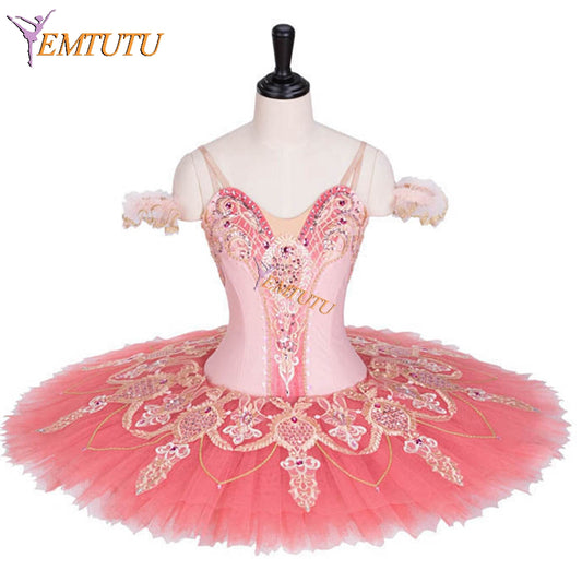 EMTUTU Pink Professional Sleeping Beauty Princess Aurora Classical Ballet Dance Costume Ballerina Ballet Tutu Dress