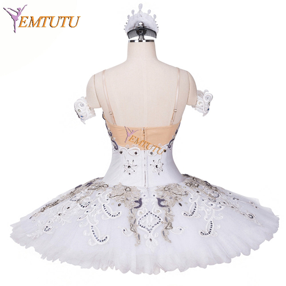 EMTUTU Professional Custom-Made Competition Dress Prima Ballerina Ballet Costume White Ballerina Tutu