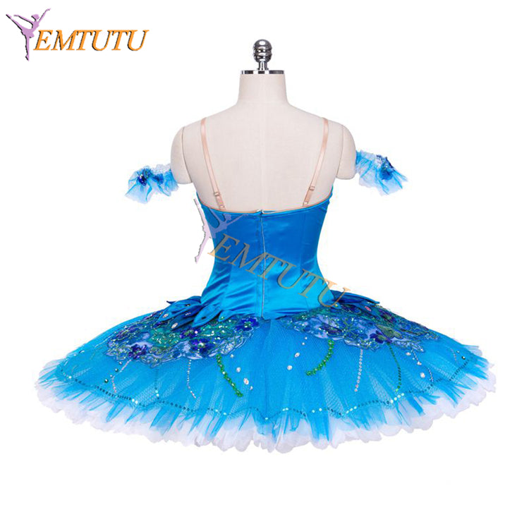 EMTUTU Women Bluebird Variation Professional Ballerina Dance Costumes Ballet Pancake Tutus