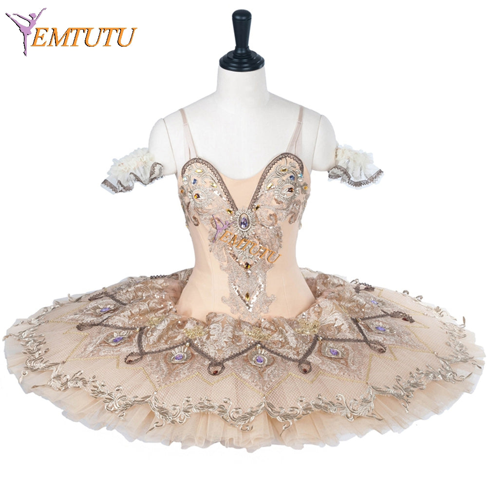 EMTUTU Pale Gold Professional Tutus for Ballerinas Classical YAGP Competitions Ballet Costume Tutu 1288