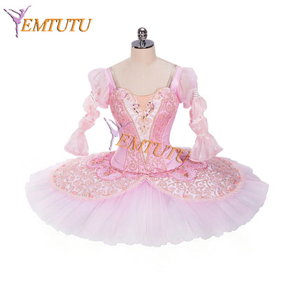 EMTUTU Fairy Doll Variation Stage Ballet Costume Professional Princess Aurora Pink Tutu Costume