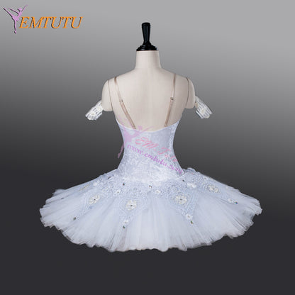 EMTUTU Adult White Velvet Sleeping Beauty Princess Aurora Wedding Scene Tutu Ballet Costume Woman EM9011