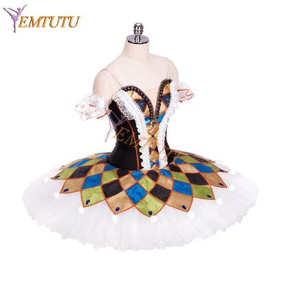 Harlequinade Variation Costume Nutcracker ballet Harlequin Doll Adult Ballet Pancake Tutus Classical Ballet Tutu Children