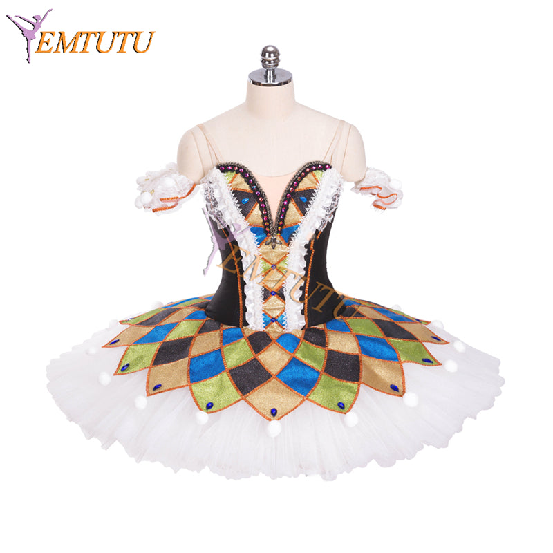 Harlequinade Variation Costume Nutcracker ballet Harlequin Doll Adult Ballet Pancake Tutus Classical Ballet Tutu Children