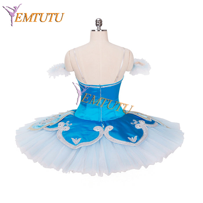 EMTUTU Aqua Blue Shiny Satin Queen Of The Dryads Ballet Dress Sleeping Beauty Faries Classical Tutu Costume Professional