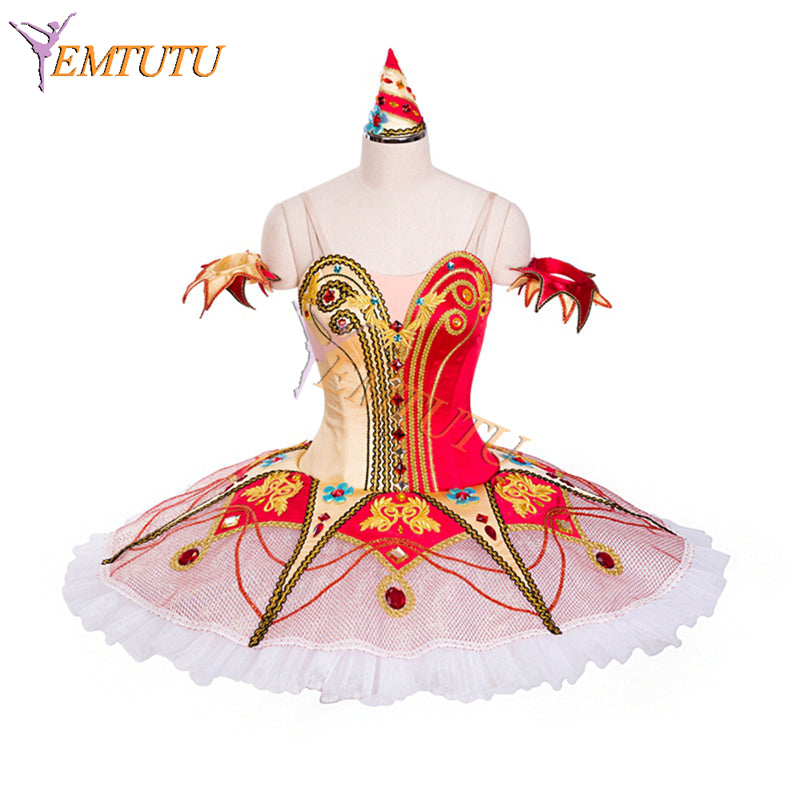 EMTUTU Satanella Custom Classical Ballet Costume Le Diable amoureux Love and Hell Professional Pancake Tutu Competition Costume