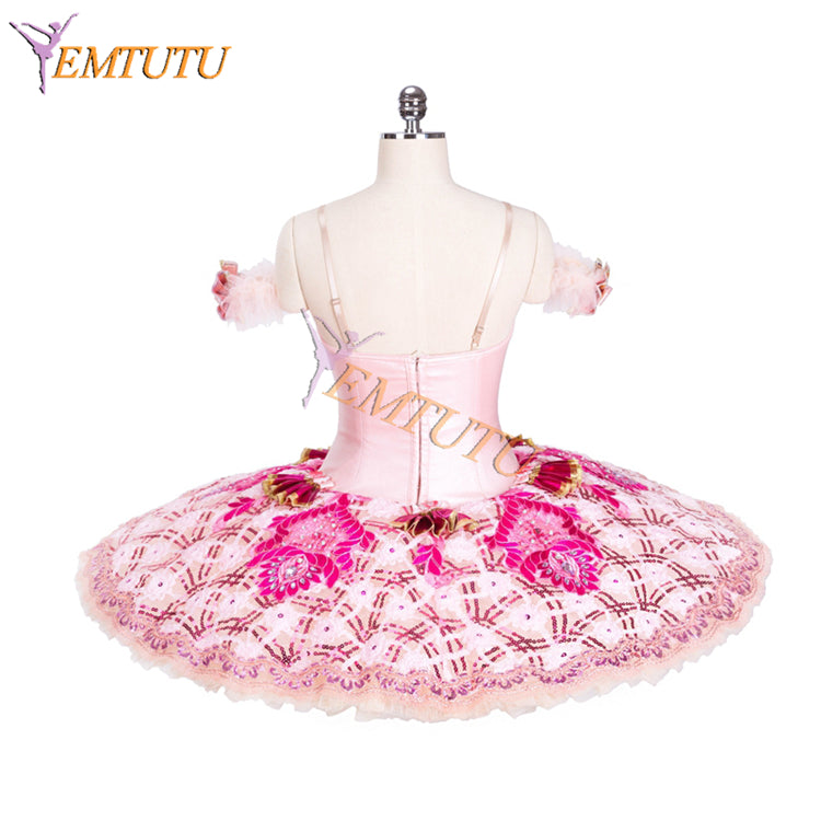 EMTUTU Nutcracker Kissy Doll Classical Ballet Costume Pink Fairy Doll Professional Pancake Tutu Child