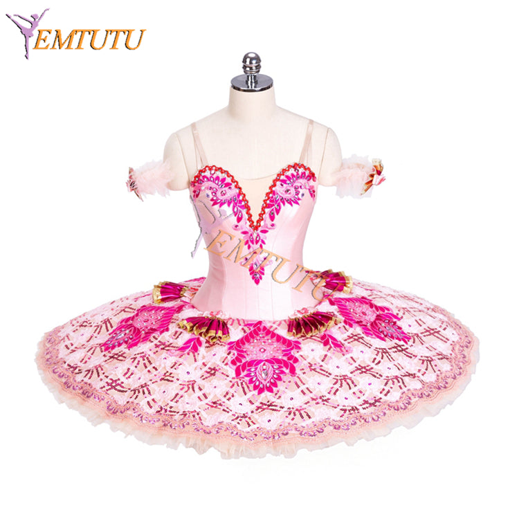 EMTUTU Nutcracker Kissy Doll Classical Ballet Costume Pink Fairy Doll Professional Pancake Tutu Child