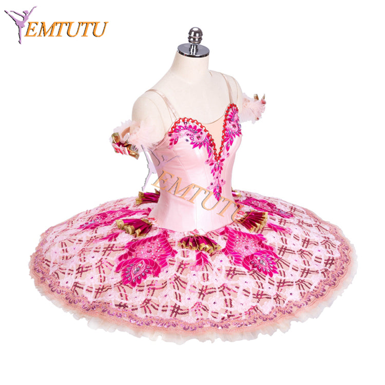 EMTUTU Nutcracker Kissy Doll Classical Ballet Costume Pink Fairy Doll Professional Pancake Tutu Child