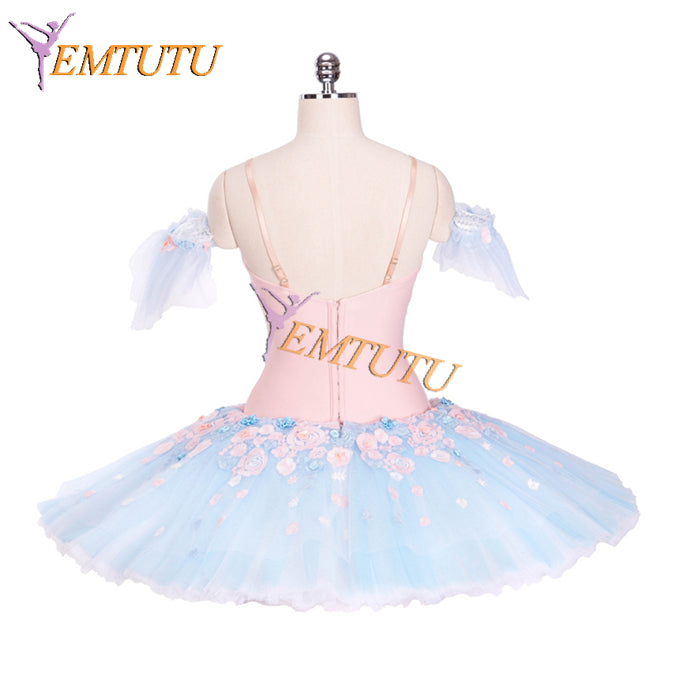 EMTUTU Pink and Blue Classical Professional Dance Competition Sleeping Beauty Fairy Custom Made Tutu Outfits Ballet Costume EM9014