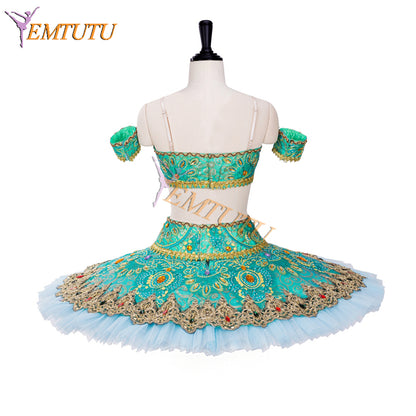 EMTUTU Oriental Style Le Corsaire Odalisques Professional Ballerina Dress Green Tutu Nutcracker Ballet Costume