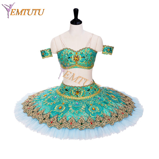 EMTUTU Oriental Style Le Corsaire Odalisques Professional Ballerina Dress Green Tutu Nutcracker Ballet Costume