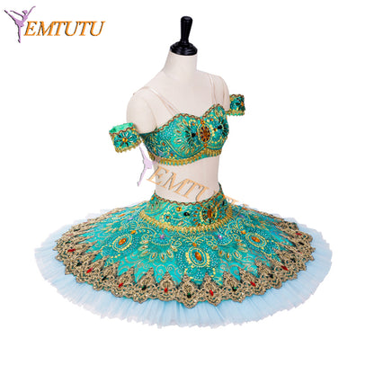 EMTUTU Oriental Style Le Corsaire Odalisques Professional Ballerina Dress Green Tutu Nutcracker Ballet Costume