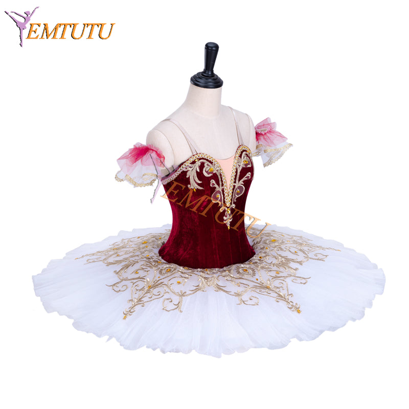 EMTUTU White and Gold Ballet Sleeping Beauty the Fairy of Tenderness Candid Ballerina Dress Tutu Costume