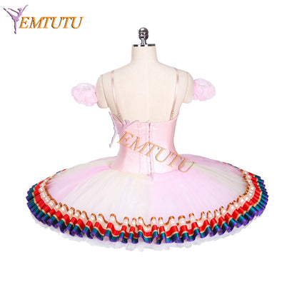 EMTUTU Paquita Platter Tutu Dress Professional Ballet Costume Hamsatti Pink Competition Classical Tutu