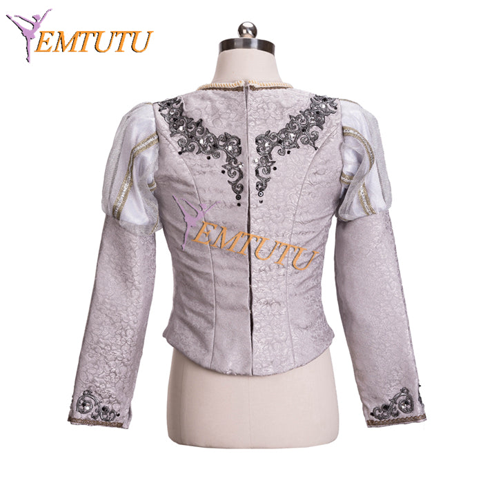 EMTUTU Customized Men's Ballet Tunic Professional Ballet Costumes for Male Long Sleeve Ballet Jacket for performance