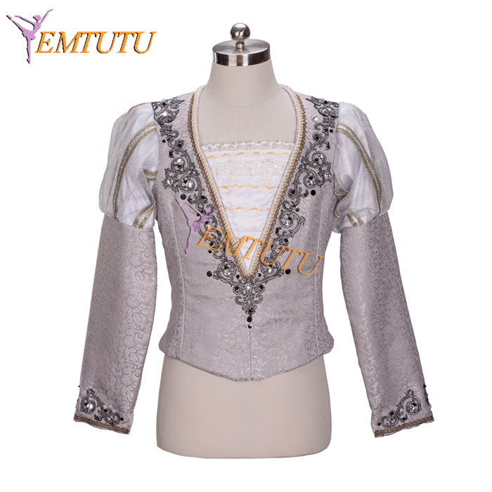 EMTUTU Customized Men's Ballet Tunic Professional Ballet Costumes for Male Long Sleeve Ballet Jacket for performance