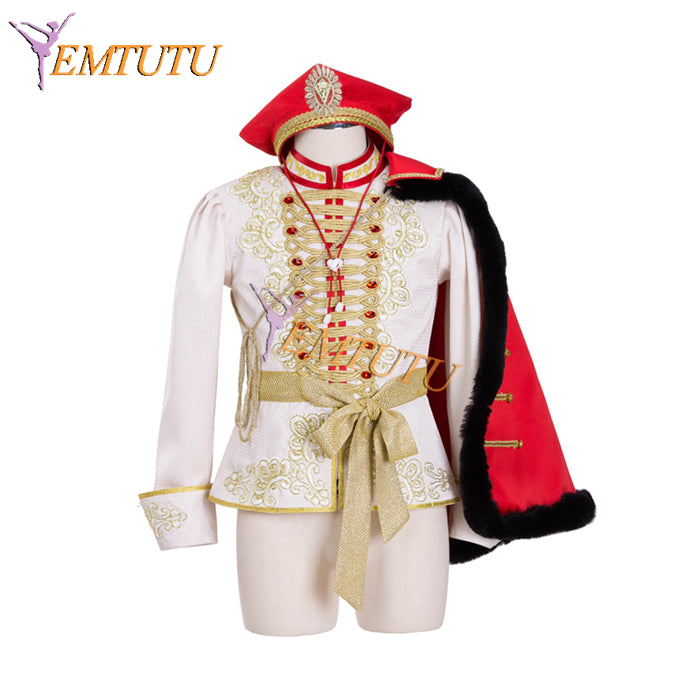 EM019 EMTUTU Nutcracker Soldier Cavalier Male Variation Dance Tunic Professional Custom-Made Men's Ballet Costumes