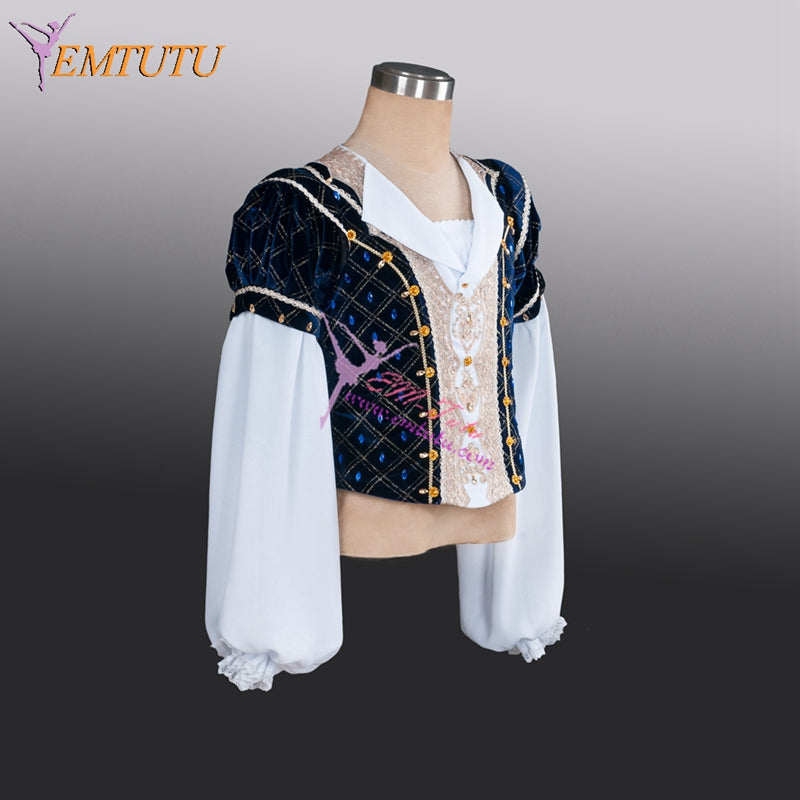 EM008 EMTUTU Navy and White Raymonda Men's Ballet Dancer Costume Male Variation Tunic