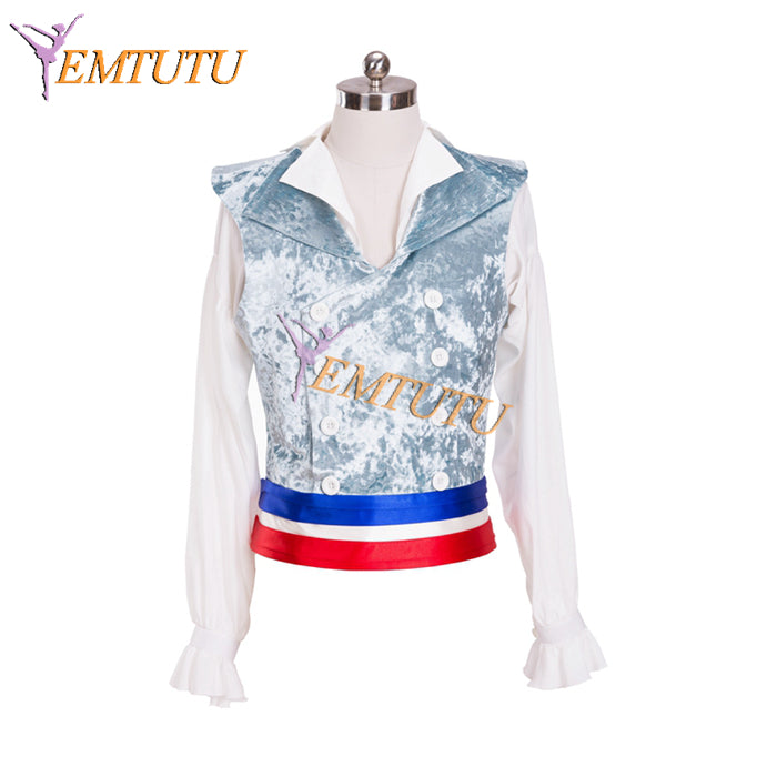 EMTUTU Male Variation Costume for the Flames of Paris Boy's Professional Ballet Top Men's Ballet Tunic